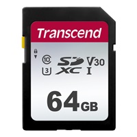 TRANSCEND SDXC karta 64GB 300S, UHS-I U3 V10 (R:100/W:25 MB/s)
