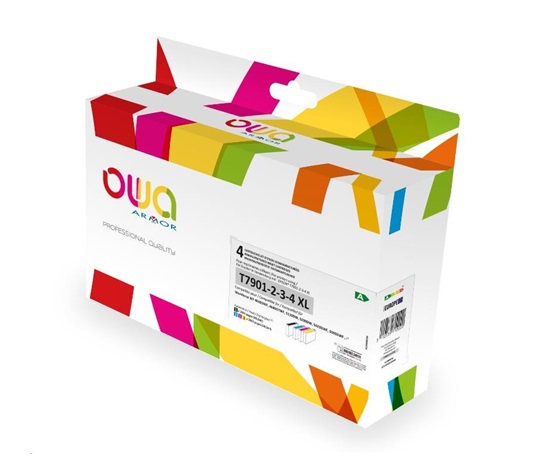 OWA Armor cartridge pro EPSON PACK 4 REMAN. T79XL BCMY, 45.5ml/3x19.5ml/2690p/3x2000p, T7901/T7902/T7903/T7904,CMYK