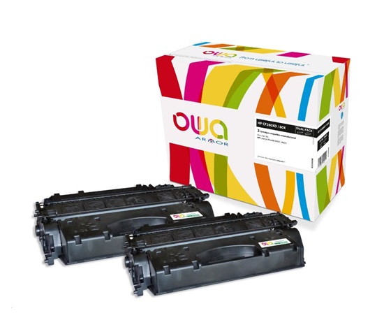 OWA Armor toner pro HP Color Laserjet Pro 400 M401, M425, 2x6900 stran, CF280XD, černá/black