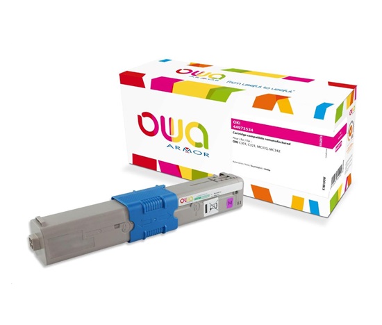 OWA Armor toner pro OKI C301, C321, MC332, MC342, 1500p, 44973534, červená/magenta