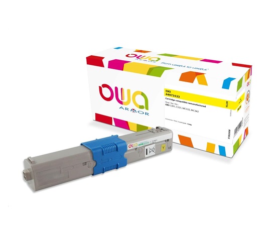 OWA Armor toner pro OKI C301, C321, MC332, MC342, 1500p, 44973533, žlutá/yellow