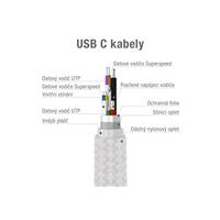 AVACOM TPC-100S kabel USB - USB Type-C, 100cm, stříbrná