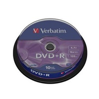 VERBATIM DVD+R(10-Pack)Spindle/General Retail/16x/4.7GB