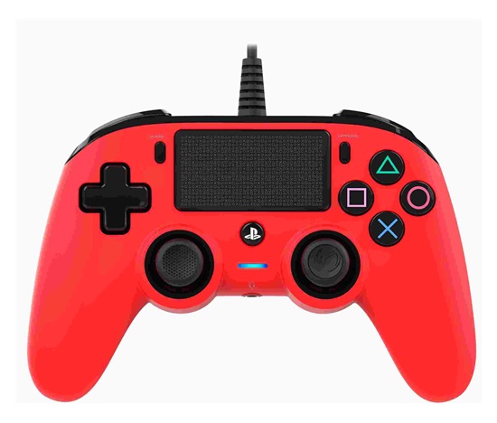 Nacon Wired Compact Controller - ovladač pro PlayStation 4 - červený