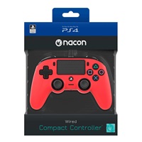Nacon Wired Compact Controller - ovladač pro PlayStation 4 - červený