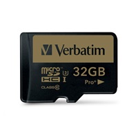 VERBATIM MicroSDHC karta 32GB PRO+ Class 10, UHS 1 (R:90/W:80 MB/s)