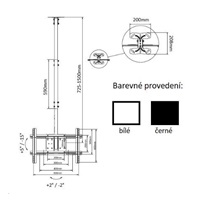 Držák Tv na strop Fiber Mounts T560 -  Bílý