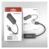 AXAGON ADE-SR, USB-A 3.2 Gen 1 - Gigabit Ethernet síťová karta, auto instal, černá