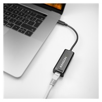AXAGON ADE-SRC, USB-C 3.2 Gen 1 - Gigabit Ethernet síťová karta, auto instal, černá