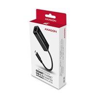 AXAGON ADE-SRC, USB-C 3.2 Gen 1 - Gigabit Ethernet síťová karta, auto instal, černá
