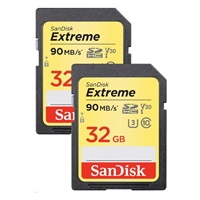 SanDisk 32GB SDHC Card Extreme (90MB/s V30 UHS-I U3) 2-pack
