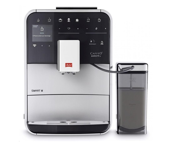 Melitta Barista TS Smart F85/0-101 automatický kávovar, 1450 W, vestavěný mlýnek, nádoba na mléko, SMART, stříbrný