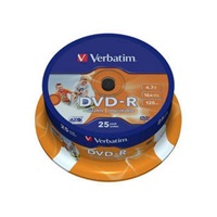 VERBATIM DVD-R(25-Pack)Spindle/Inkjet Printable/16x/4.7GB