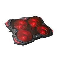 C-TECH chladící podložka pod NTB Zefyros (GCP-01R), casual gaming, 17,3", červené podsvícení, regulace otáček