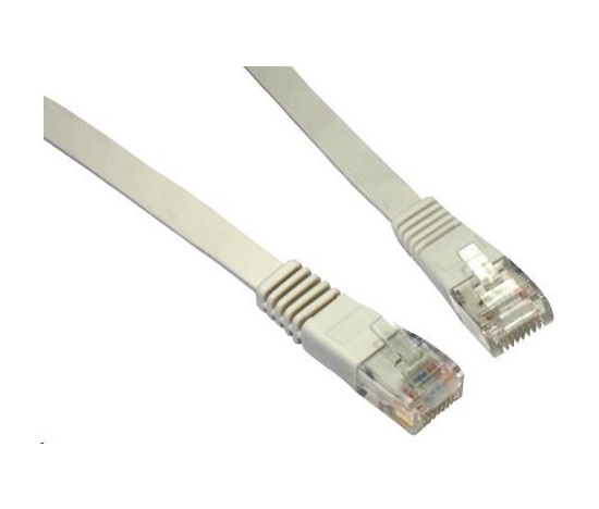 Solarix Patch kabel plochý CAT5E UTP LSOH 0,5m šedý non-snag-proof