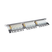 Solarix Patch panel 24xRJ45 CAT6 STP s vyvazovací lištou 0,5U