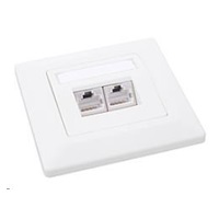 Solarix Zásuvka CAT6 STP 2 x RJ45 pod omítku bílá