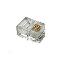 Solarix Konektor RJ11 CAT3 UTP 6p4c nestíněný neskládaný na licnu  / 100 ks
