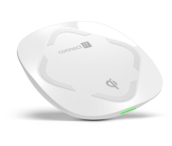 CONNECT IT Qi CERTIFIED Wireless Fast Charge bezdrátová nabíječka, 10 W, bílá