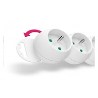 CONNECT IT prodlužovací kabel 230 V, 6 zásuvek, 2 m, s vypínačem (bílý)