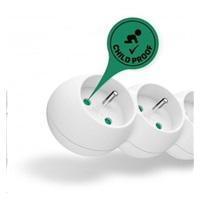 CONNECT IT prodlužovací kabel 230 V, 6 zásuvek, 2 m, s vypínačem (bílý)