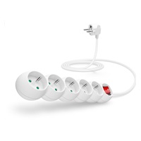 CONNECT IT prodlužovací kabel 230 V, 5 zásuvek, 2 m, s vypínačem (bílý)