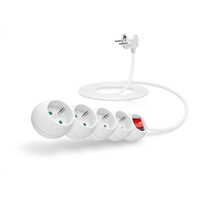 CONNECT IT prodlužovací kabel 230 V, 4 zásuvky, 3 m, s vypínačem (bílý)