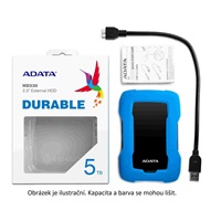 ADATA Externí HDD 1TB 2,5" USB 3.1 HD330, BLACK COLOR BOX, černý (gumový, nárazu odolný)