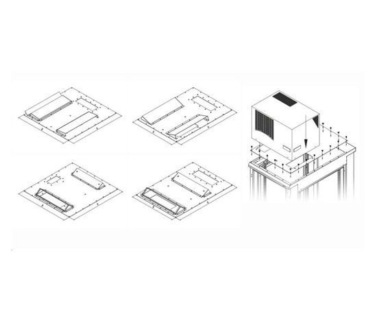 TRITON montážní redukce ke klimatizaci X1 a X2 do hloubky rozvaděče 600 x 1000 mm, šedá
