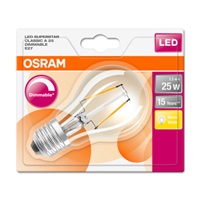 OSRAM LED SUPERSTAR CL A Filament 3W 827 E27 250lm 2700K (CRI 80) 15000h A+ DIM (Blistr 1ks)