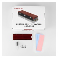AXAGON CLR-M2, hliníkový pasivní chladič pro jedno i oboustranný M.2 SSD disk, výška 12 mm