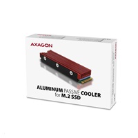 AXAGON CLR-M2, hliníkový pasivní chladič pro jedno i oboustranný M.2 SSD disk, výška 12 mm