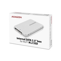 AXAGON RSS-M2SD, SATA - M.2 SATA SSD, interní 2.5" ALU box, stříbrný