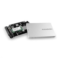 AXAGON RSS-M2SD, SATA - M.2 SATA SSD, interní 2.5" ALU box, stříbrný