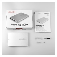 AXAGON RSS-M2SD, SATA - M.2 SATA SSD, interní 2.5" ALU box, stříbrný