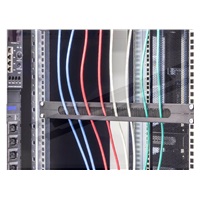 TRITON 19" průchozí panel 1U rozdělený horizontálně, kartáč, otvor 350 x 21 mm, černý