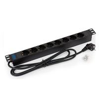 TRITON 19" rozvodný panel 8x230V DIN - 2m, černý