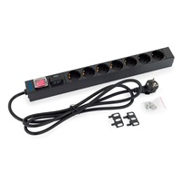 TRITON 19" rozvodný panel 1U; 7 x zásuvka podle DIN, max. 16 A