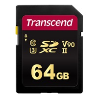 TRANSCEND SDXC karta 64GB 700S, UHS-II U3 Class 10 (R:285/W:180 MB/s)