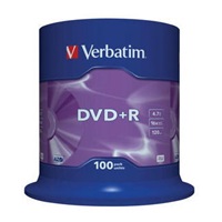 VERBATIM DVD+R(100-Pack)Spindle/General Retail/16x/4.7GB