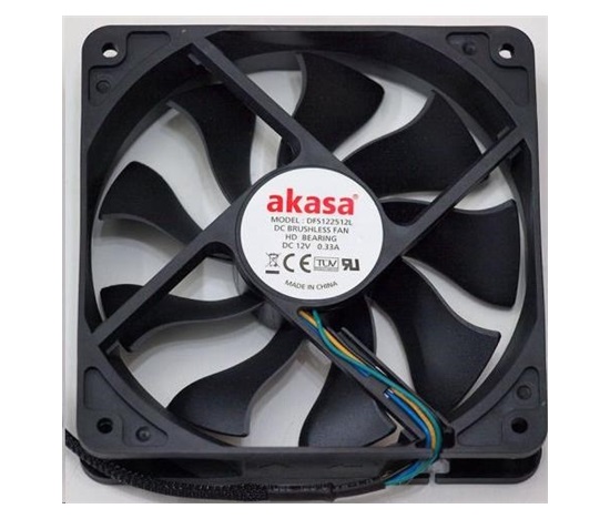 AKASA ventilátor DFS122512L 120x120, Sleeve bearing, 17.5 dBA, 3 pin