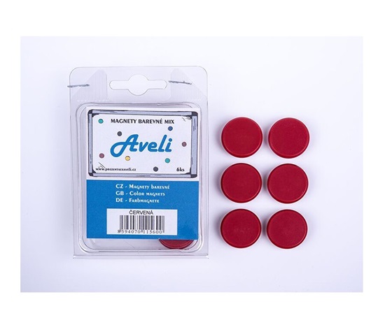 Set magnetů AVELI, červená barva