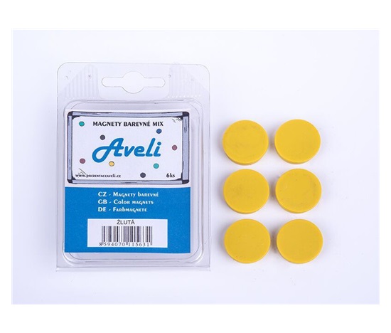 Set magnetů AVELI, žlutá barva