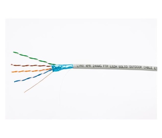 FTP kabel LYNX, Cat5E, drát, LS0H, 305m box