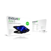 EVOLVEO Ania 5, chladicí podstavec pro notebook, modré podsvícení
