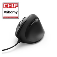 <p>Hama vertikální ergonomická kabelová myš EMĆ-500, 6 tlačítek, černá</p>