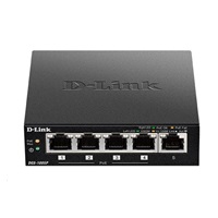 D-Link DGS-1005P 5-port Gigabit Desktop PoE+ Switch, 4 porty jsou PoE+, PoE budget 60W