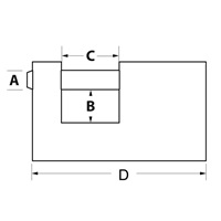 Master Lock Obdélníkový visací zámek  606EURD pro všeobecnou ochranu - 60mm