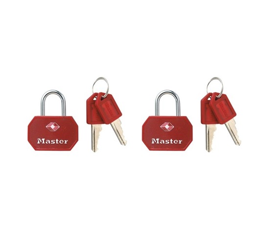 Master Lock Visací zámek  TSA - červený (2 ks / blistr)