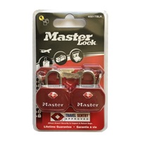 Master Lock Visací zámek  TSA - červený (2 ks / blistr)